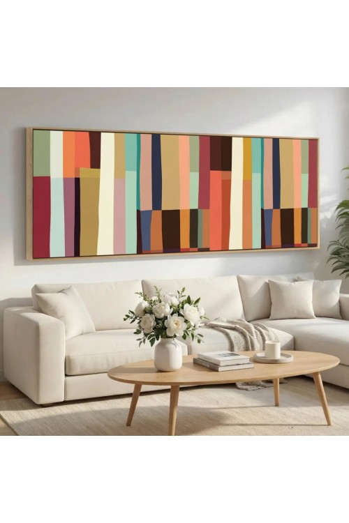 Color Stripe Panoramic Canvas Art